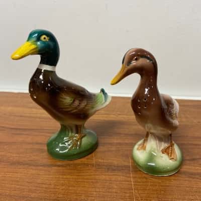 Vintage Mallard Duck salt and pepper shakers