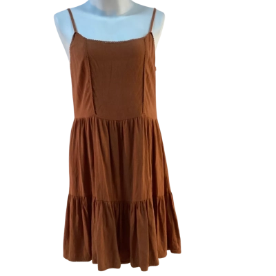 All About Eve Womens  Size 10 Babydoll Dress Burnt Orange 