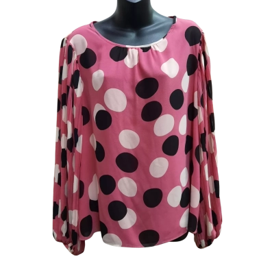 New Without Tags MELANIE LYNE Canada Polka Dot Print Blouse in Size 14