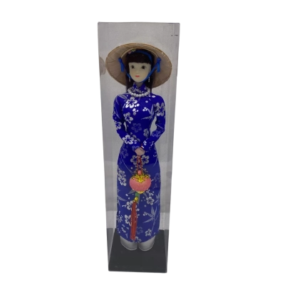 Traditional Vietnamese Doll with Long Dress 