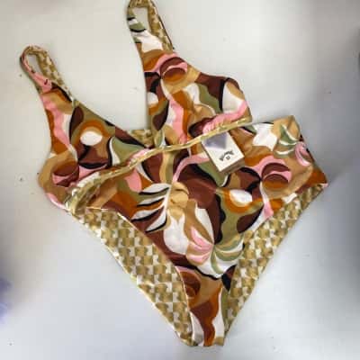 Billabong Colourful Return To Paradise Rev Retro Bikini Set Size 14 / XL 
