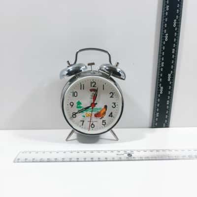 Vintage 90s Diamond China Animated Rooster Alarm Clock Working 