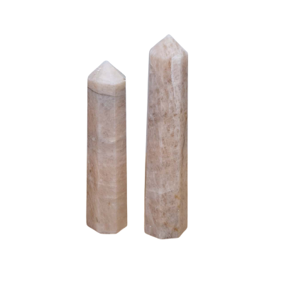 Peach Moonstone Crystal Tower - set of 2 