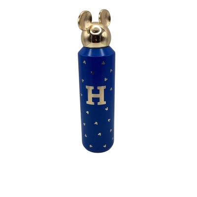Disney Mickey Mouse Metal Drink Flask With H in Gold        (Cab)