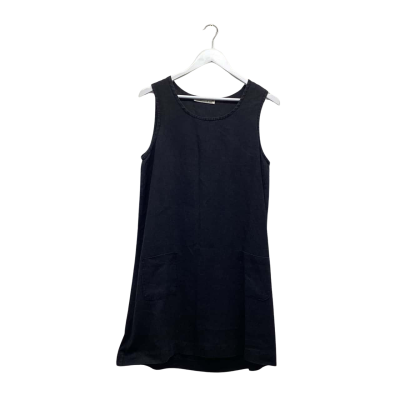 Acid Black 100% Linen Pocket Dress