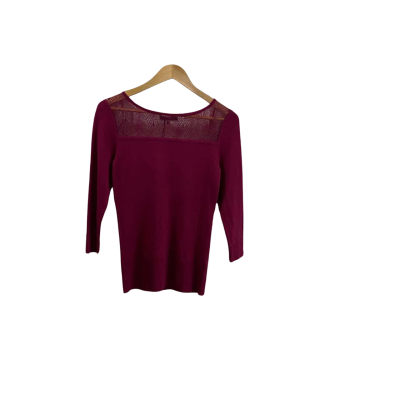 Basque Womens  Size 8 Long Sleeve Top Burgandy