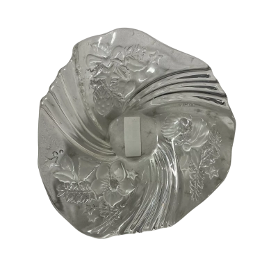 Studio Nova Clear & Frosted Glass Festive Swirl Bon Bon Plate