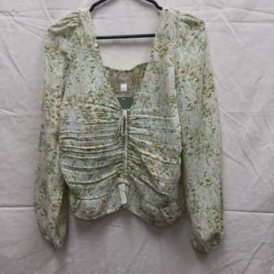 H&M Womens Size L Floral Blouse 