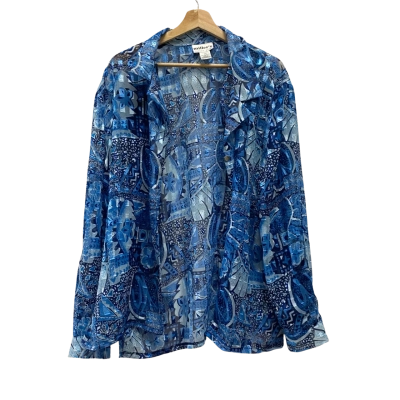 Vintage Millers Classic Wear Size 20 Long Sleeve Top Blue Made in Australia