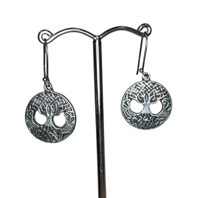 Womens Drop Earrings Silver Tone