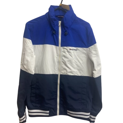 Tommy Hilfiger Mens  Size S Front Zipper Blue / Navy Blue / White 