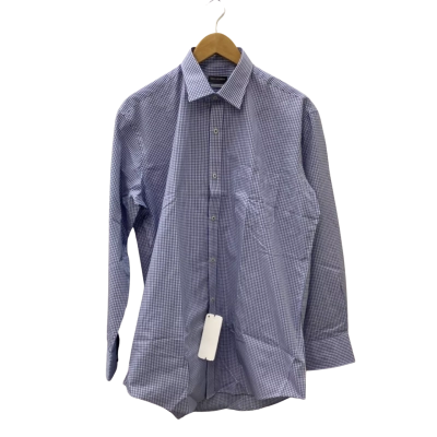 Van Heusen Mens  Size 40 Business Shirt Blue / Checked / White 