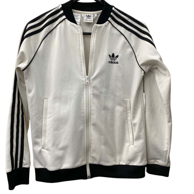 Adidas Kids  Size 12 / 14 zip up Sport Top White 