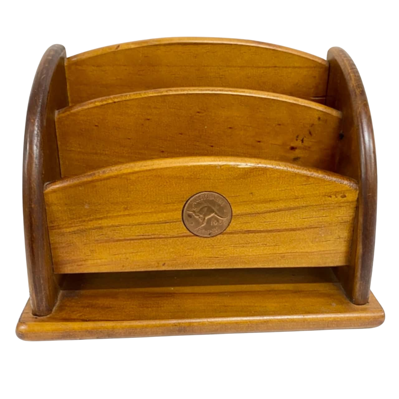 1963 Australian Penny Inserted Wooden Letter Holder (s)
