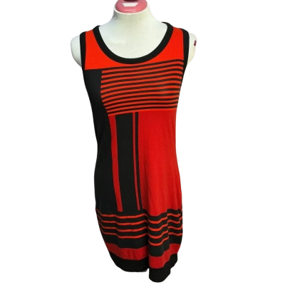 Yessica Womens  Size XS Sleeveless Dress Black  / Red / Striped 