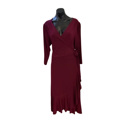 Autograph Womens  Size 14 Wrap Dress Maroon 