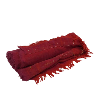  Womens  Size M Red Scarf with Sequins