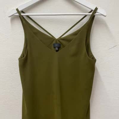 Topshop Womens  Size 10 Singlet Top Green / Olive 