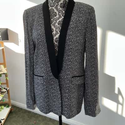 Bardōt Womens  Size 42 Blazer Black  / Pattern / White 