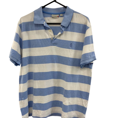 Reserve Mens  Size L Polo Shirt Blue / White 