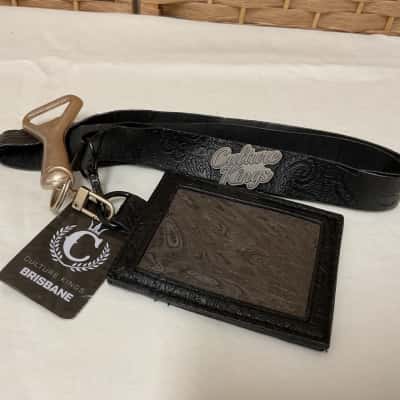 Men’s Culture Kings Multi Lanyard black debossed strap ID holder, integrated bottle opener Streetwear 