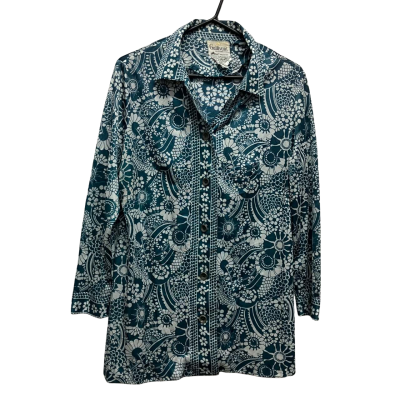  Womens  Size 18 Button Up Top / Long Sleeve Shirt Green / Multicoloured / Teal 