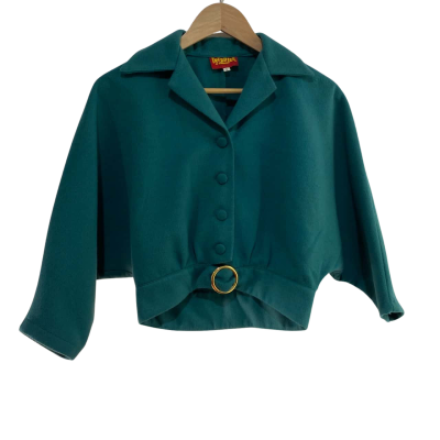 Freddies of Pinewood Retro Style Turquoise Fifi Jacket - Made in the UK 