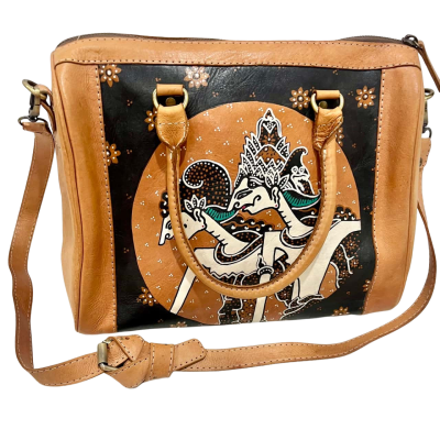 Leather Hand Painted Handbag 