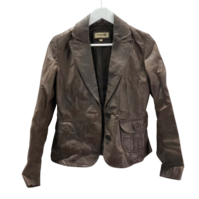 Formul@ Joven Women's Size S Brown Leather Blazer /Jacket