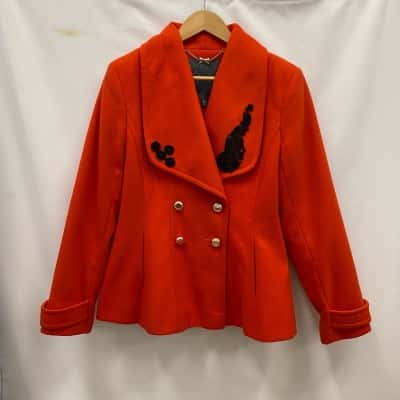 Forever New Women's Size 16 Winter Jacket Orangish Red