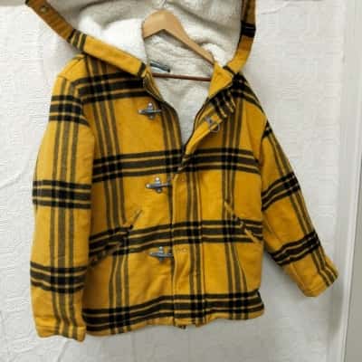 United Colors Of Benetton Mens  Size XXXL Winter Jacket Striped / Yellow Wool Mohair Polyamide GUC