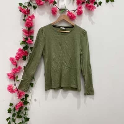 Marcs Womens  Size XL Long Sleeve Top Khaki / Silver 