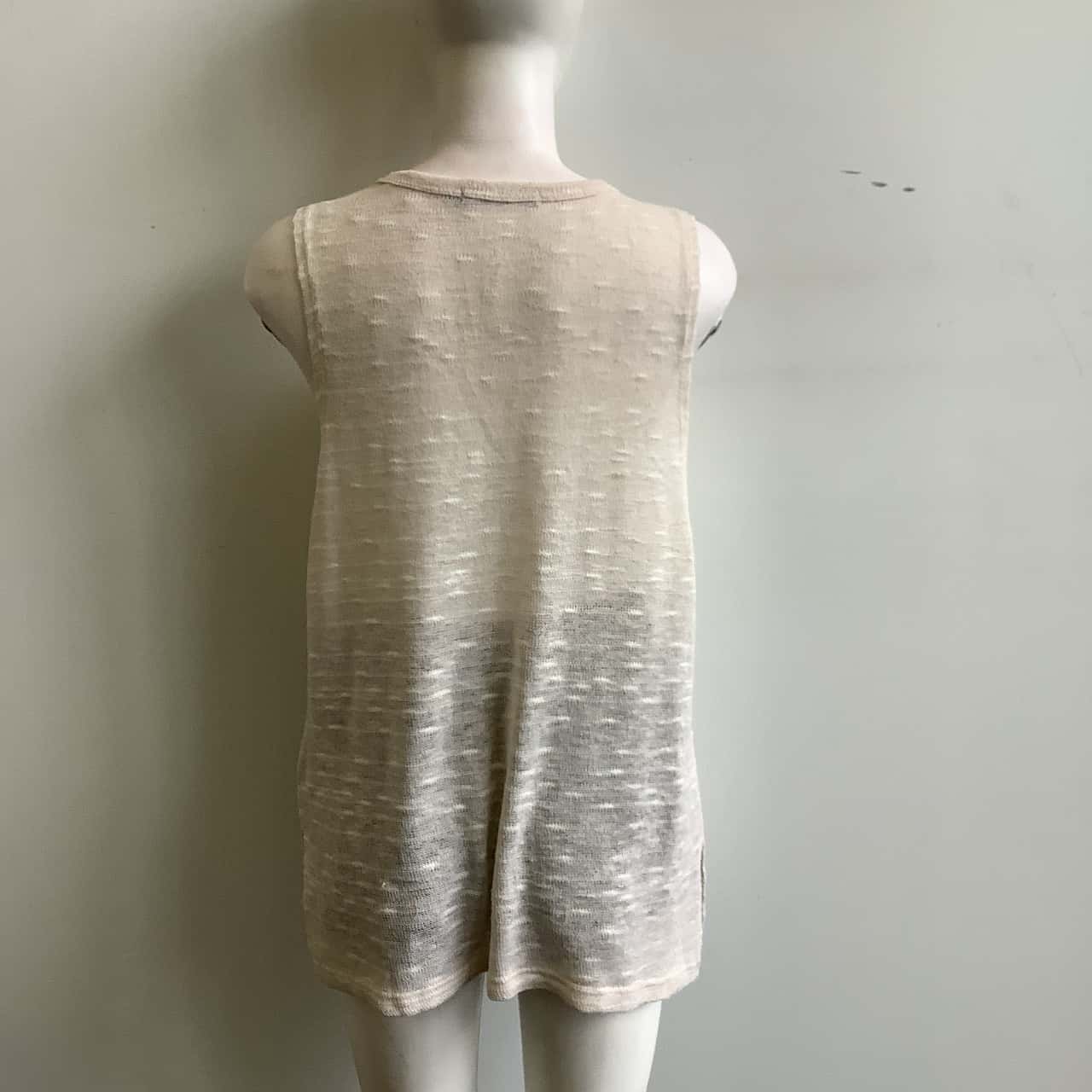 Sportsgirl Women's Size L Knitted Tank Top Beige (s)