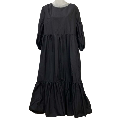Brand New - Basque - Womens 100% Cotton Tiered Dress - Size 12 - Black  