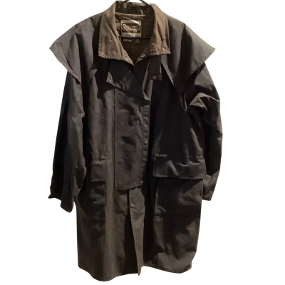 Driza-Bone Mens  Size XL Leather Jacket Brown Heavy Weight Short Coat 