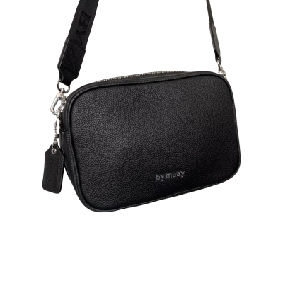 Bymaay Womens leather Black crossbody bag