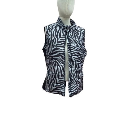 Rockmans Womens Size 12 Zebra Sleeveless Padded Vest Jacket