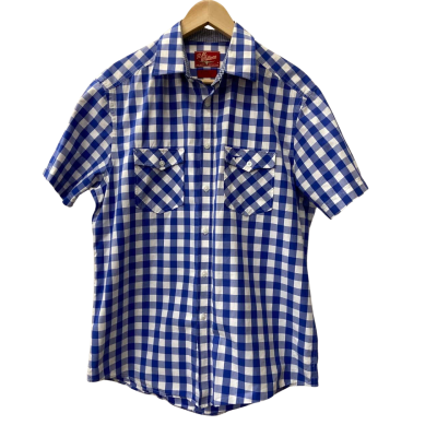 R.M. Williams Blue & White Check Shirt Size M