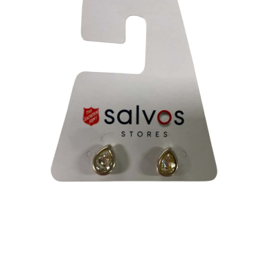  Womens Pear Shape Stud Earrings Silver 925