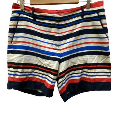 Jacqui-E Womens  Size 14 Shorts Black  / Blue / Striped / White 