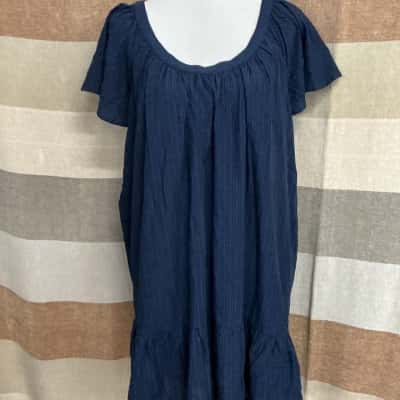 Sportsgirl Womens  Size 14 Casual Dress Black  / Blue / Striped 