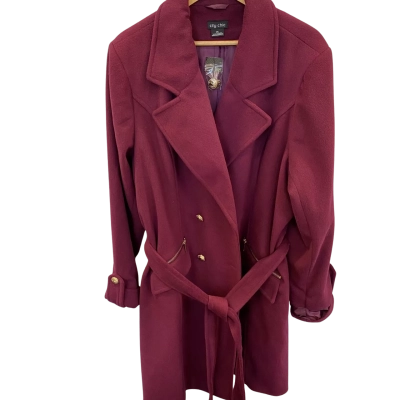 City Chic Womens  Size XXL Trench Coat Maroon 