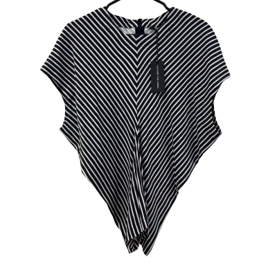 Lounge the Label Striped Black & White Short Sleeved Top Size 12 *New*
