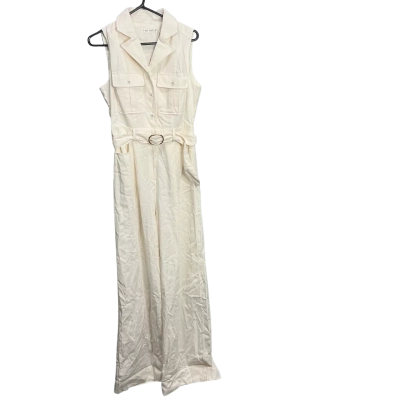 The Fated Womens  Size 10 Short Sleeve Jumpsuit Off White 