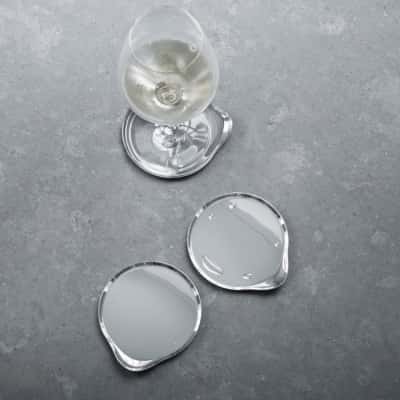 Georg Jensen Wine Coasters 4 Piece Stainless Steel