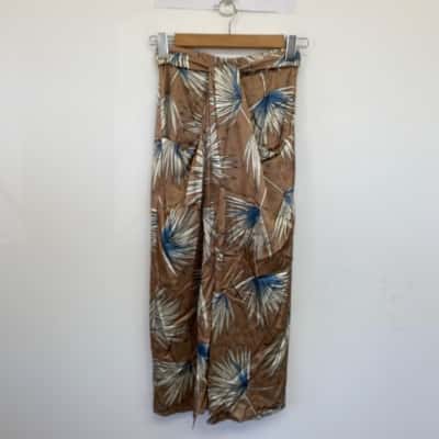 Bianca Spender Sand Palm Print Florence Skirt  Size 0 
