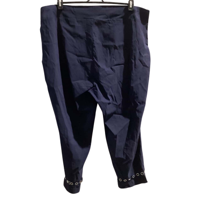 BNWT beme Womens  Size 22 3/4 Hoop Hem Pants Navy Blue RRP $79.95