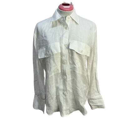 Witchery Womens  Size 4 Button Up Top White 