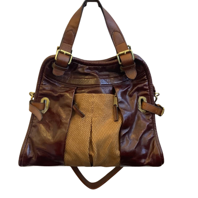 New - After The Apple Womens Boldo Leather Handbag Brown 