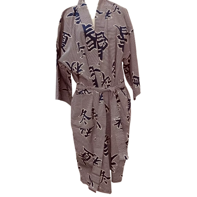 Japanese Yukata Size L Kimono Blue / White with sash belt